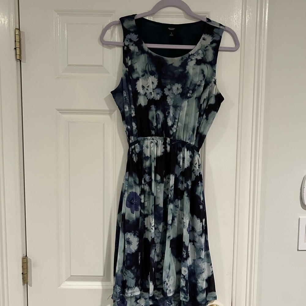 Simply Vera Vera Wang Blue and Gray Sleeveless Midi Sundress